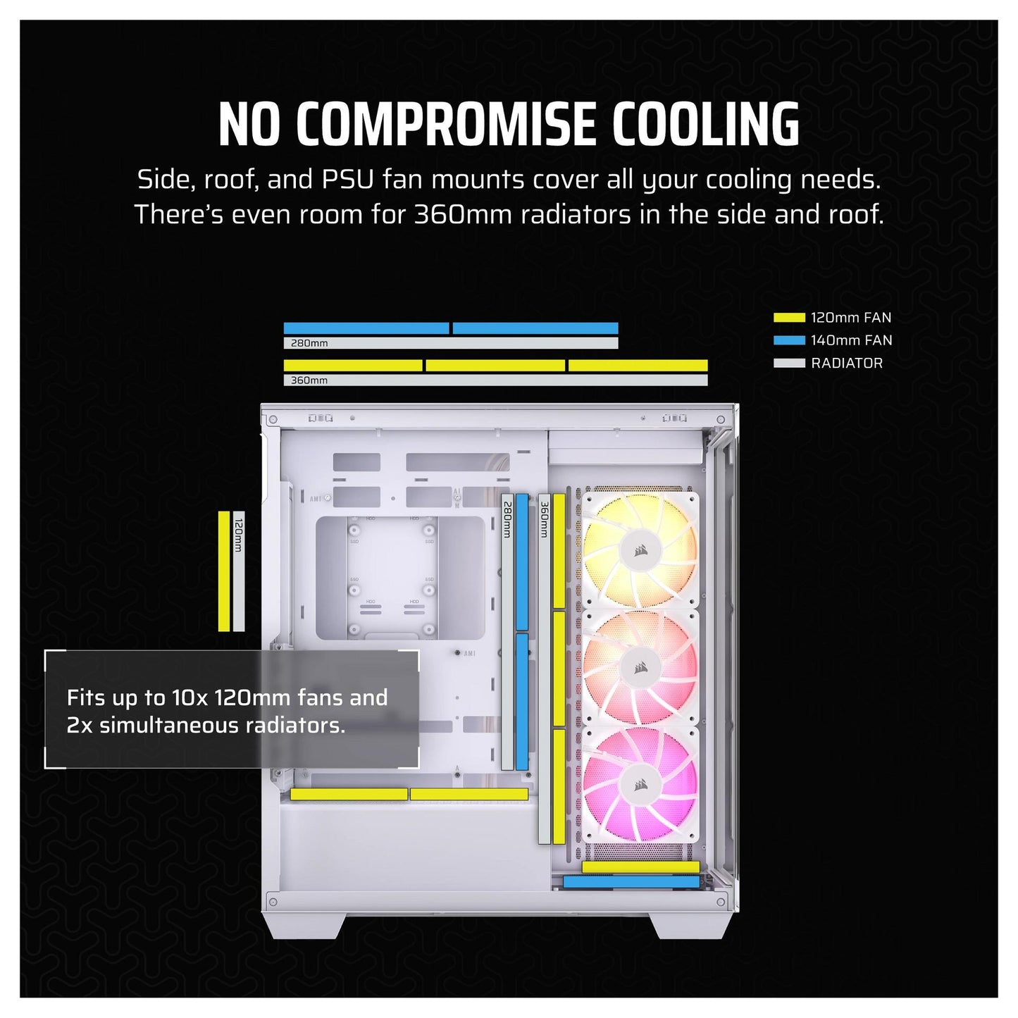 Corsair 3500X ARGB weiß Midi Tower ATX Gaming Gehäuse