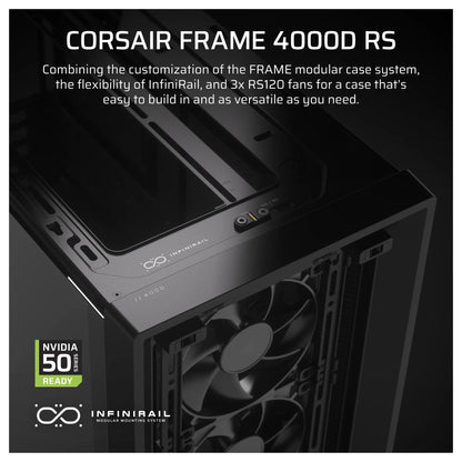 CORSAIR Frame 4000D RS Midi Tower ATX Gaming Gehäuse TG Seitenfenster