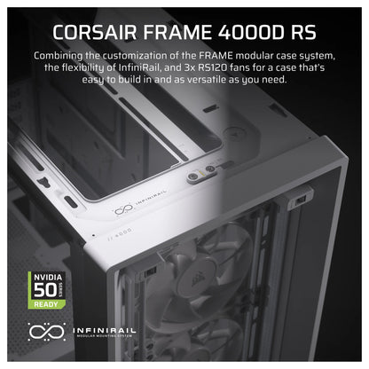 CORSAIR Frame 4000D RS Weiß Midi Tower ATX Gaming Gehäuse