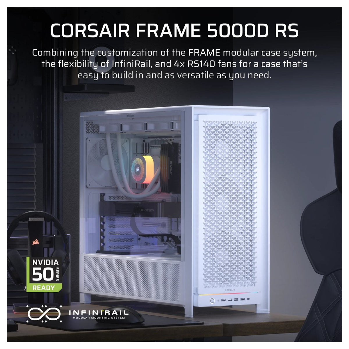 CORSAIR Frame 5000D RS Weiß Midi Tower ATX Gaming Gehäuse