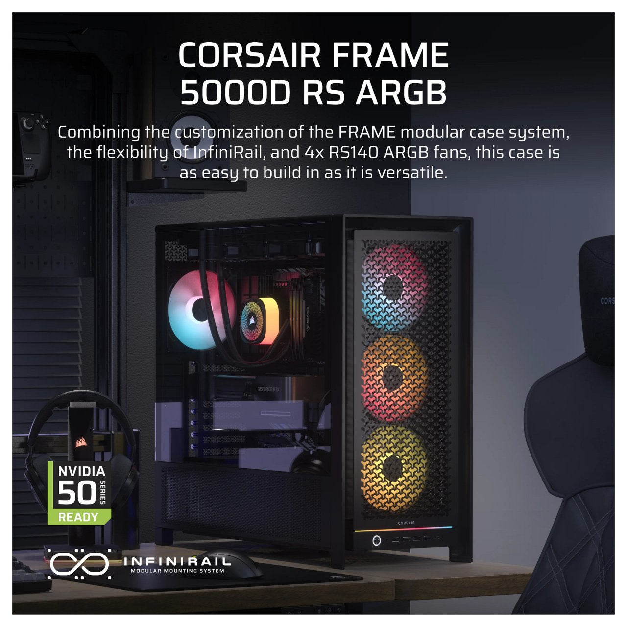 CORSAIR Frame 5000D RS ARGB Schwarz Midi Tower ATX Gaming Gehäuse
