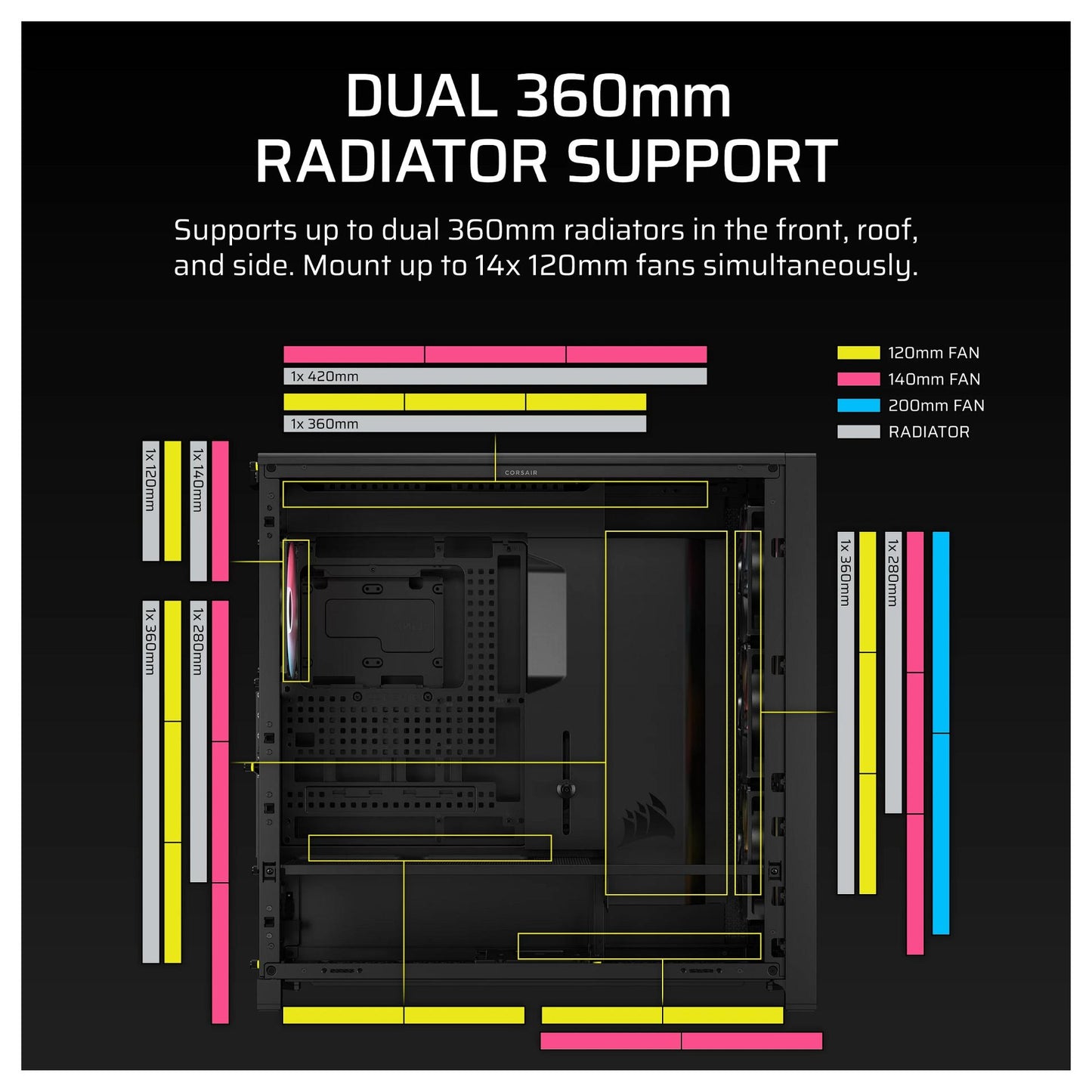 CORSAIR Frame 5000D RS ARGB Schwarz Midi Tower ATX Gaming Gehäuse