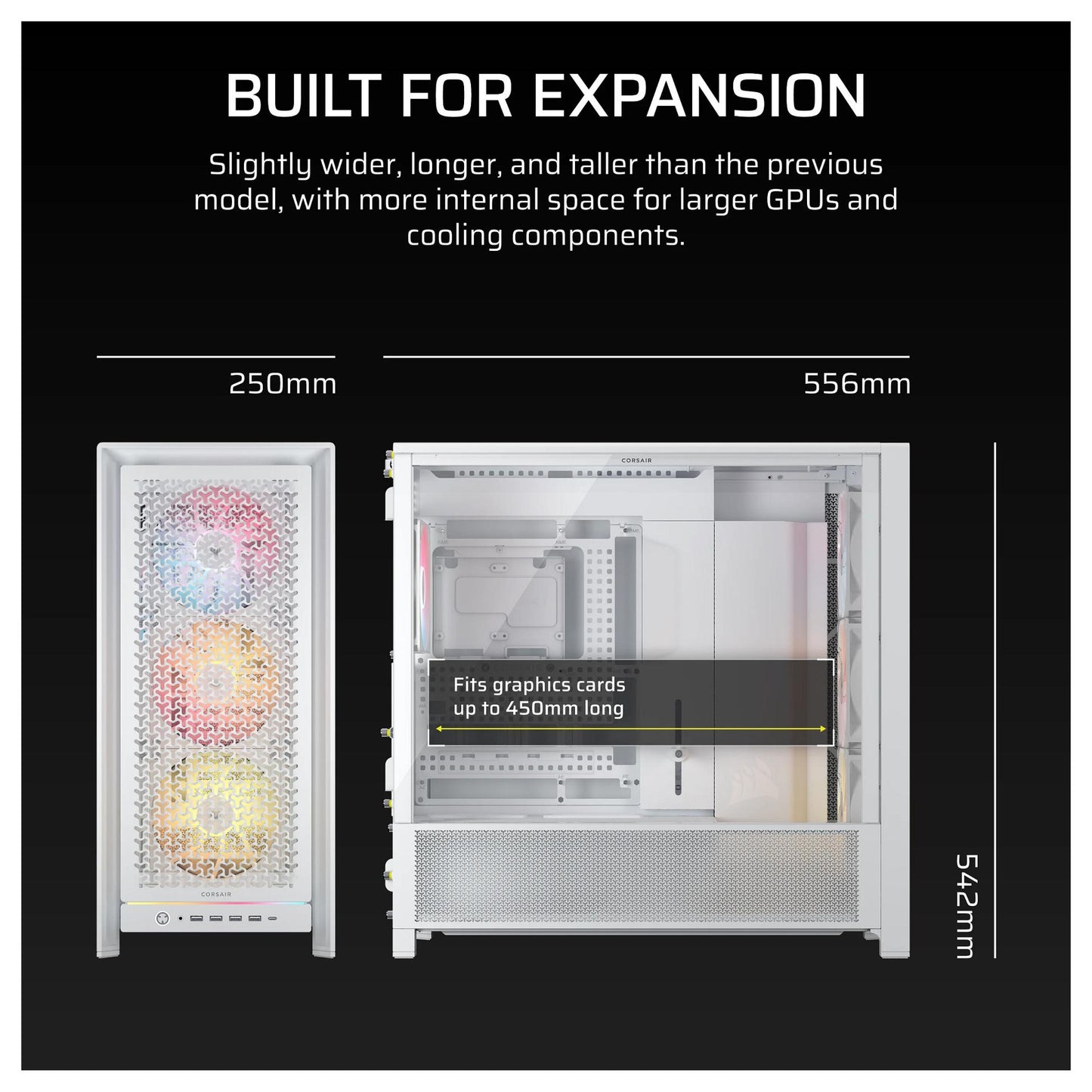 CORSAIR Frame 5000D RS ARGB Weiß Midi Tower ATX Gaming Gehäuse