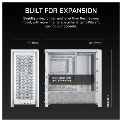 CORSAIR Frame 4000D Weiß Midi Tower ATX Gaming Gehäuse