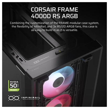 CORSAIR Frame 4000D RS ARGB Midi Tower ATX Gaming Gehäuse TG Seitenfenster