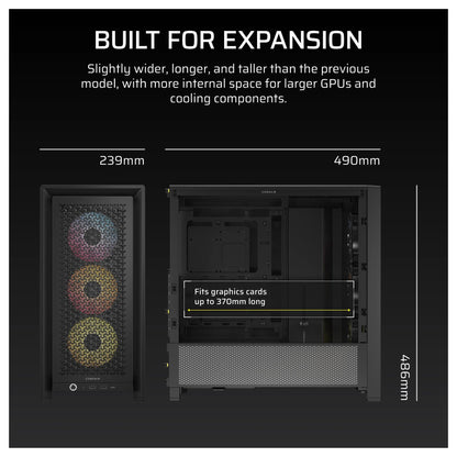 CORSAIR Frame 4000D RS ARGB Midi Tower ATX Gaming Gehäuse TG Seitenfenster