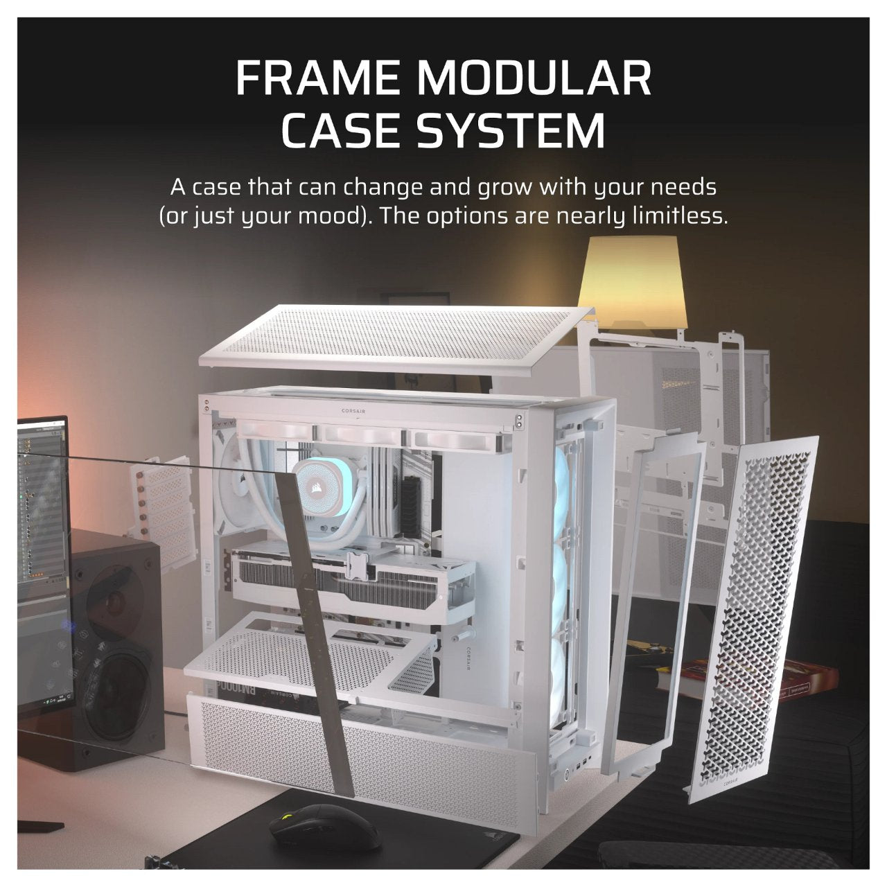 CORSAIR Frame 4000D RS ARGB Weiß Midi Tower ATX Gaming Gehäuse