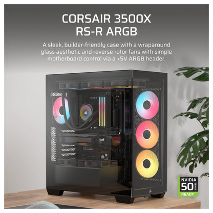 CORSAIR Midi 3500X RSR ARGB (Tempered Glass) Black