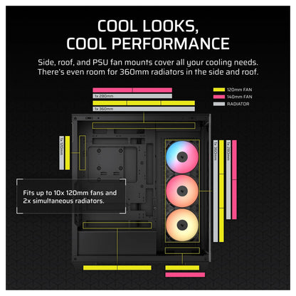 CORSAIR Midi 3500X RSR ARGB (Tempered Glass) Black
