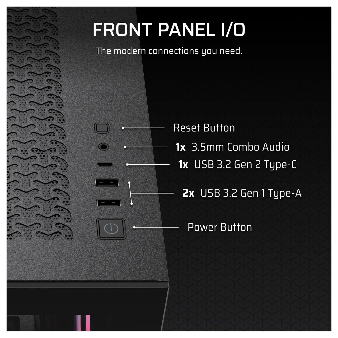 CORSAIR Midi 3500X RSR ARGB (Tempered Glass) Black
