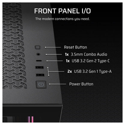 CORSAIR Midi 3500X RSR ARGB (Tempered Glass) Black