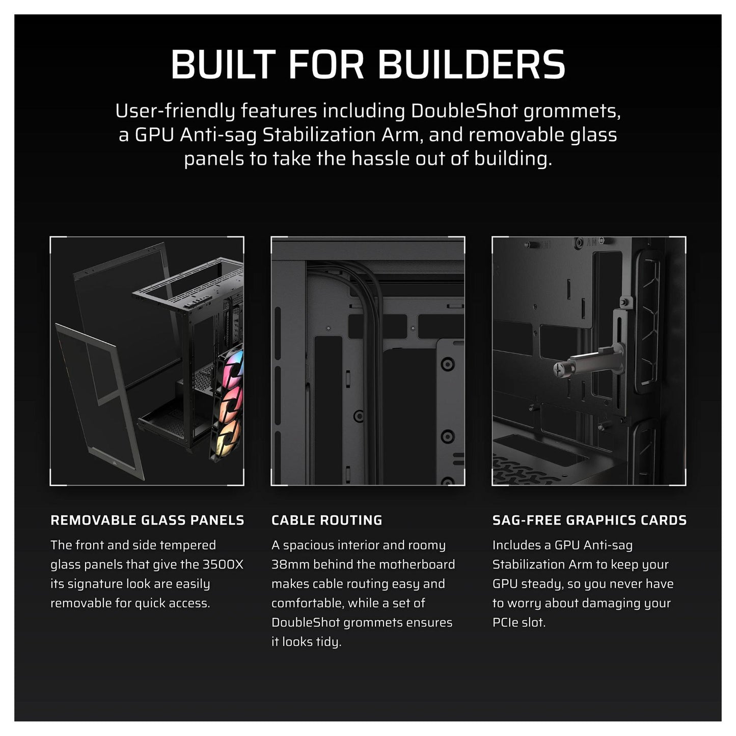 CORSAIR Midi 3500X RSR ARGB (Tempered Glass) Black