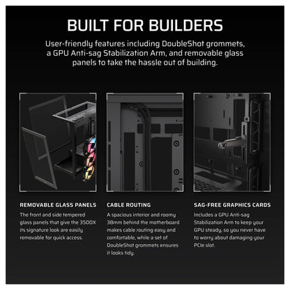 CORSAIR Midi 3500X RSR ARGB (Tempered Glass) Black