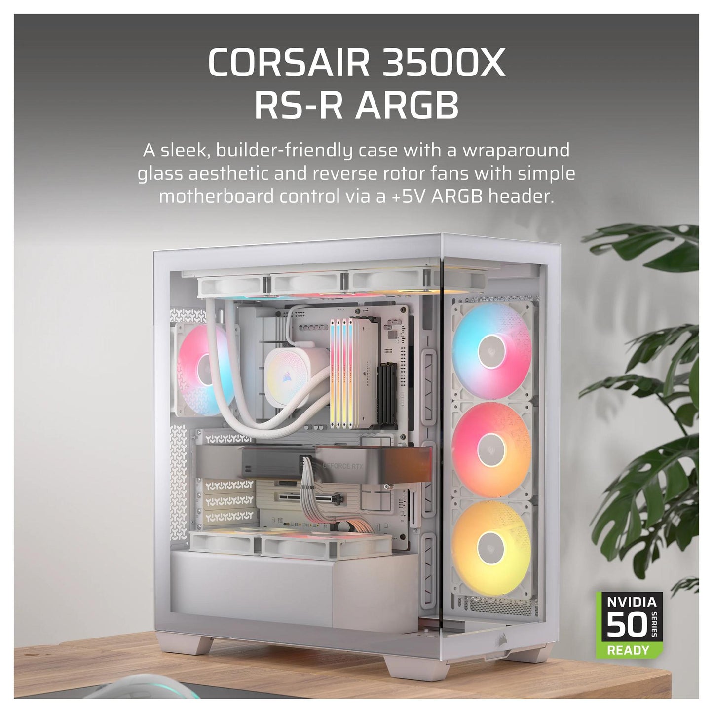 CORSAIR Midi 3500X RSR ARGB (Tempered Glass) White