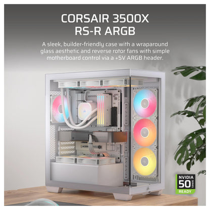 CORSAIR Midi 3500X RSR ARGB (Tempered Glass) White