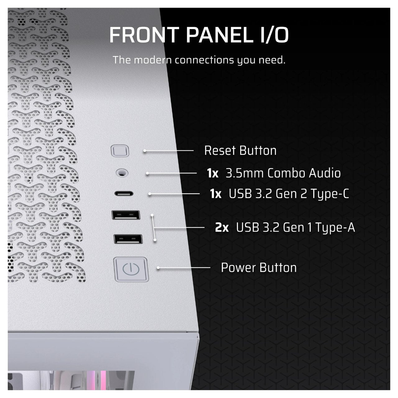 CORSAIR Midi 3500X RSR ARGB (Tempered Glass) White