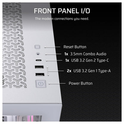 CORSAIR Midi 3500X RSR ARGB (Tempered Glass) White