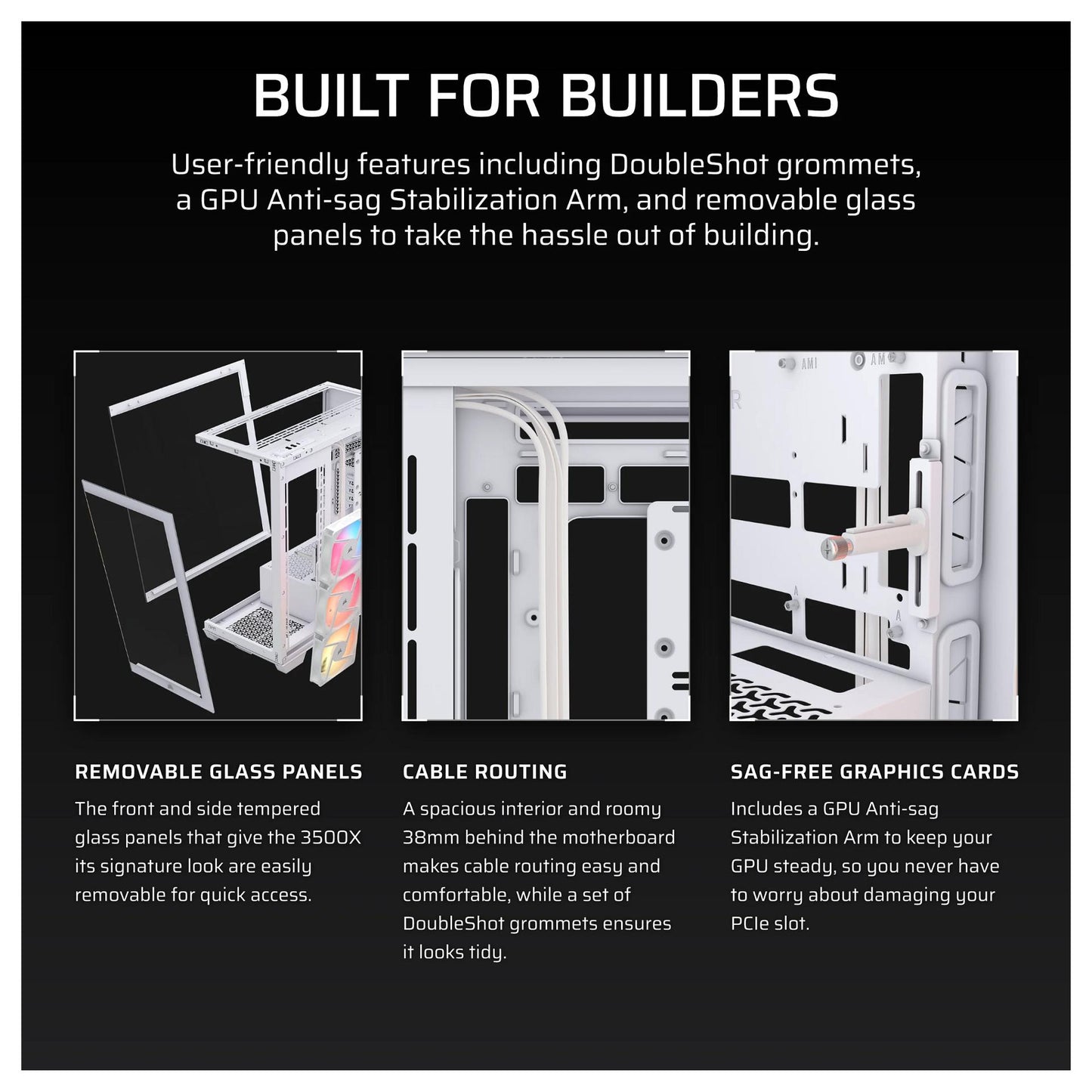 CORSAIR Midi 3500X RSR ARGB (Tempered Glass) White