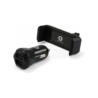 CONCEPTRONIC KFZ-Ladegerät 2-Port 2xUSB-A +Halter 10W sw