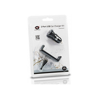 CONCEPTRONIC KFZ-Ladegerät 2-Port 2xUSB-A +Halter 10W sw