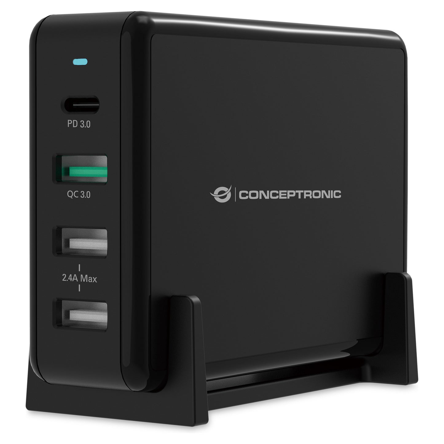 CONCEPTRONIC Ladegerät 4Port 3xUSB-A/1xC Desk 65WPD3.0 sw