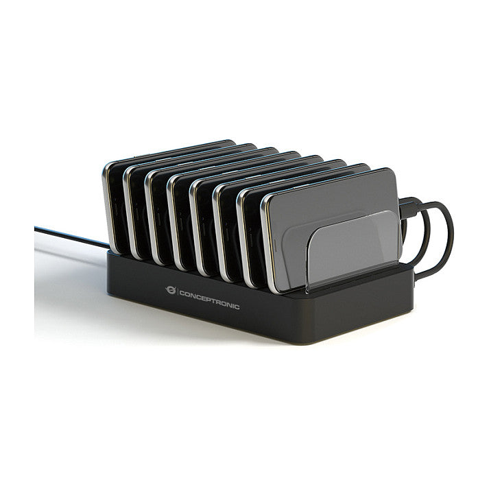 CONCEPTRONIC Ladegerät 8Port 6xUSB-A/2xC Multi 75WPD3.0 sw