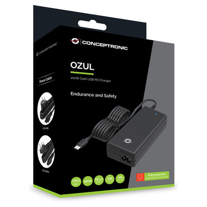 CONCEPTRONIC Ladegerät 1Port GaN USB-C UK 100WPD3.0/PPS sw