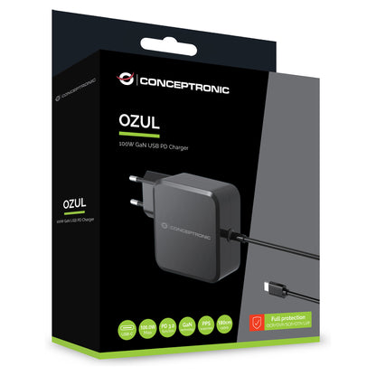 CONCEPTRONIC Ladegerät 1Port GaN USB-C Desk 100WPD3.0/PPS sw