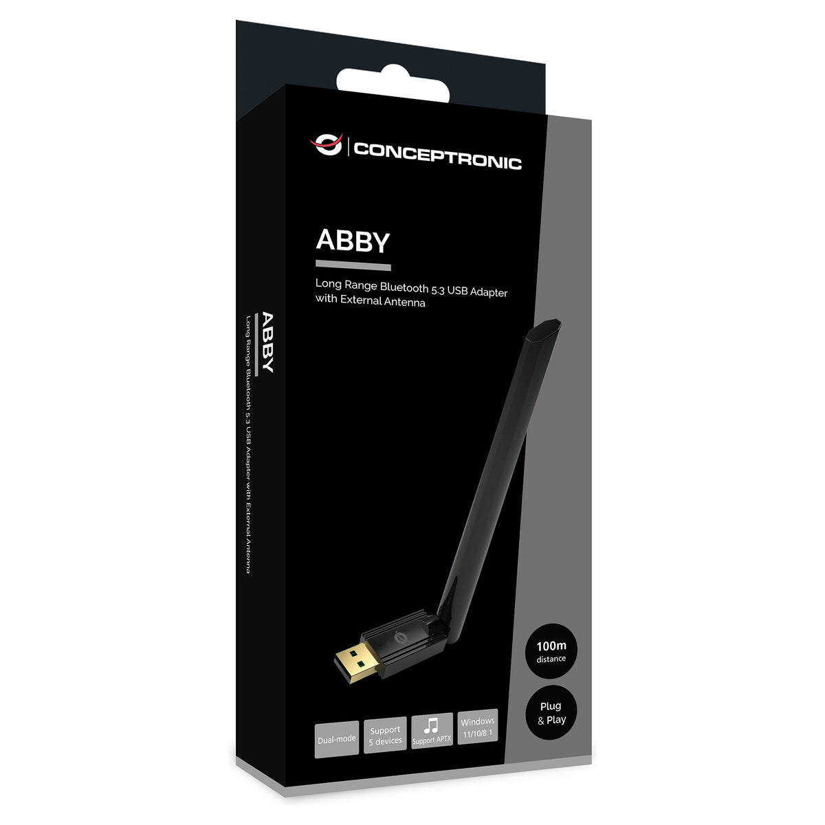 CONCEPTRONIC Bluetooth5.3 Adapter NanoUSB 100m schwarz