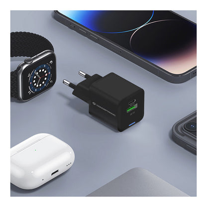 CONCEPTRONIC Ladegerät 2Port GaN USB-C/-A 20WPD3.0/PPS sw