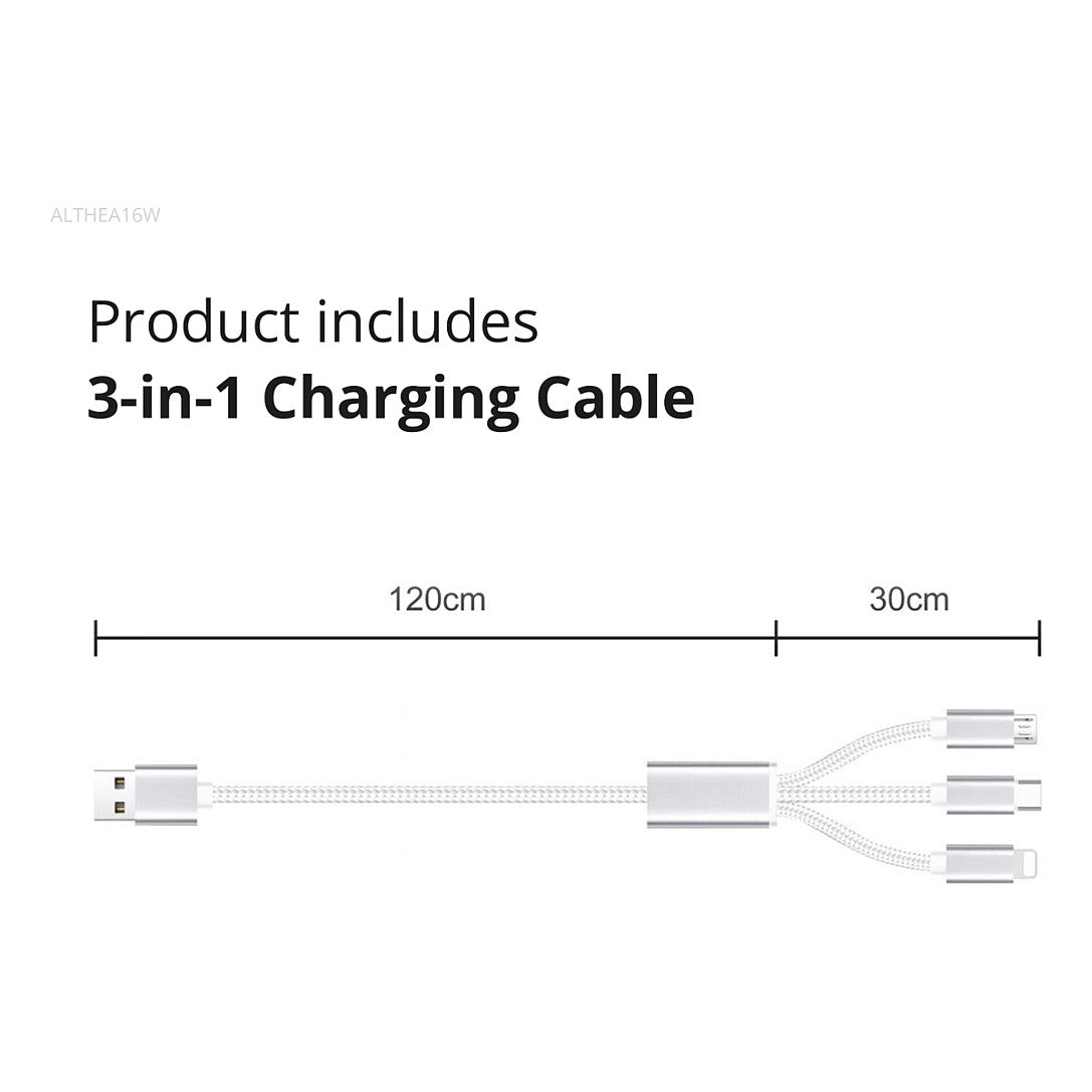 CONCEPTRONIC Ladegerät 2Port GaN 3-in-1 33WPD3.0/PPS ws