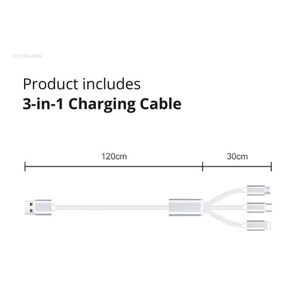 CONCEPTRONIC Ladegerät 2Port GaN 3-in-1 33WPD3.0/PPS ws