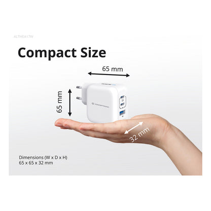 CONCEPTRONIC Ladegerät 3Port GaN 2xUSB-C/1xA 67WPD3.0/PPS ws