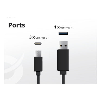CONCEPTRONIC Ladegerät 4Port GaN 3xUSB-C/1xA100WPD3.0/PPS sw
