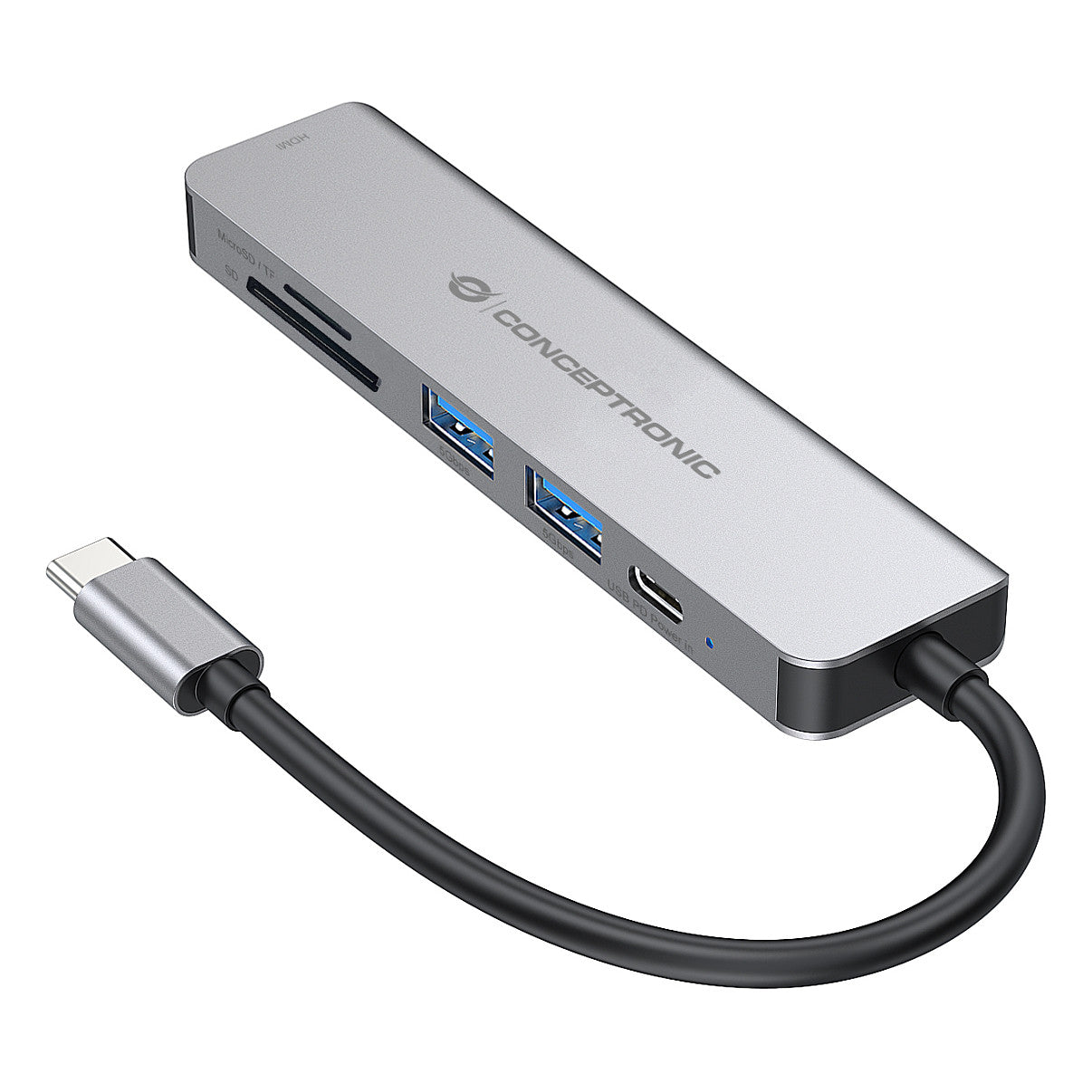 CONCEPTRONIC Dock USB-C->HDMI.2xUSB-A3.0.60WPD.+ 15cm gr