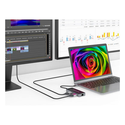 CONCEPTRONIC 7-1 Dock USB-C->2xHDMI/3xUSB-A/GbE/+ 25cm gr