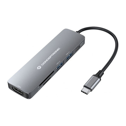 CONCEPTRONIC 6-1 Dock USB-C->HDMI/2xUSB-A/SD/TF/+ 15cm gr