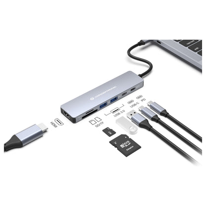 CONCEPTRONIC 7-1 Dock USB-C->HDMI/USB-C/2xUSB-A/+ 25cm gr