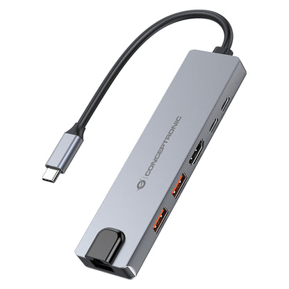 CONCEPTRONIC 6-1 Dock USB-C->HDMI/2xUSB-A/USB-C/+ 25cm si