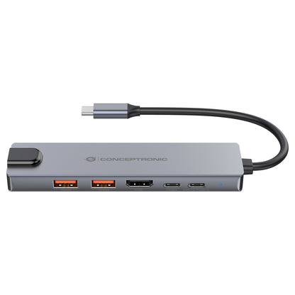 CONCEPTRONIC 6-1 Dock USB-C->HDMI/2xUSB-A/USB-C/+ 25cm si