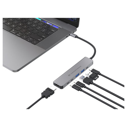 CONCEPTRONIC 6-1 Dock USB-C->HDMI/2xUSB-A/2xUSB-C/+ 25cm gr
