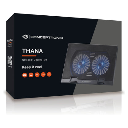 CONCEPTRONIC 2-Fan USB-A2.0 Laptop-Kühlpad 30Kg 17" sw