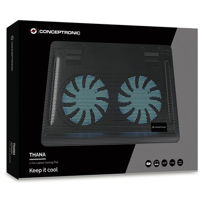 CONCEPTRONIC 2-Fan USB-A2.0 Laptop-Kühlpad 3Kg 15.6" sw
