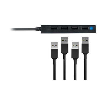 CONCEPTRONIC 4-Port Hub USB-A2.0->4xA2.0 schlank o.Netz. sw