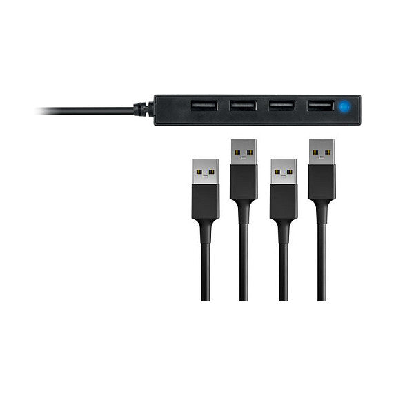 CONCEPTRONIC 4-Port Hub USB-A2.0->4xA2.0 schlank o.Netz. sw