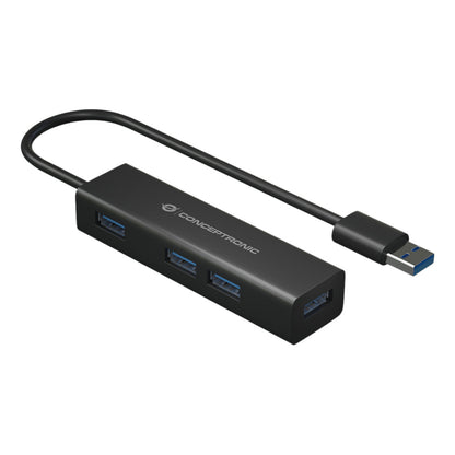 CONCEPTRONIC 4-Port Hub USB-A3.0/-C Adap.->4xA3.0 o.Netz. sw