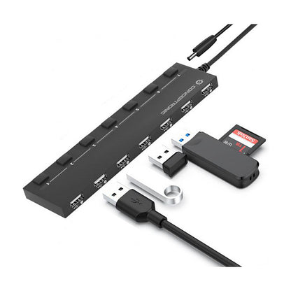 CONCEPTRONIC 7-Port Hub USB-A2.0->7xA2.0/DC m.Netz. sw