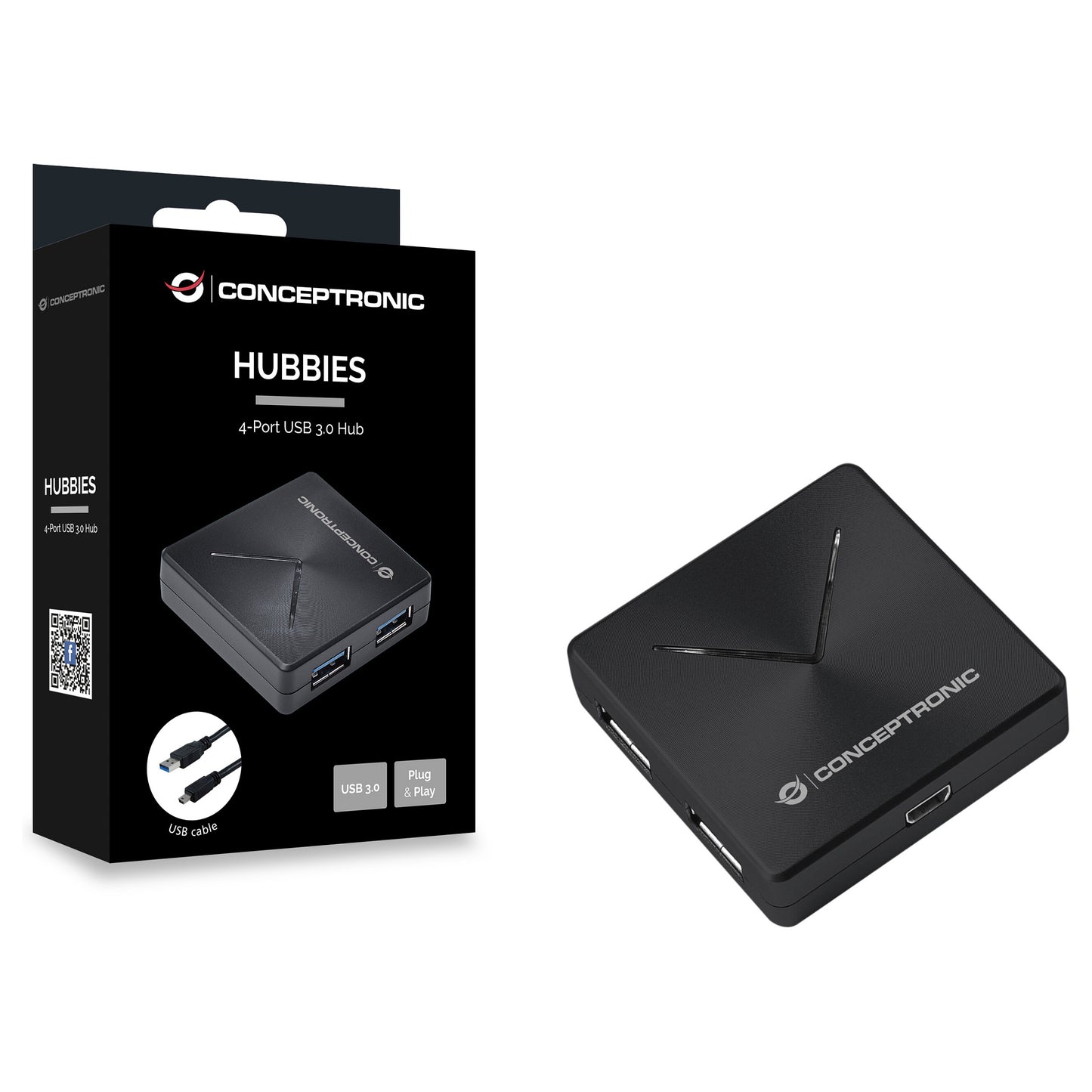CONCEPTRONIC 4-Port Hub USB-A3.0/Mini-B ->4xA3.0 o.Netz. sw