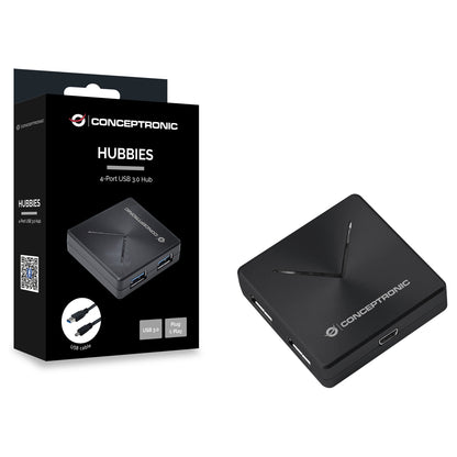 CONCEPTRONIC 4-Port Hub USB-A3.0/Mini-B ->4xA3.0 o.Netz. sw