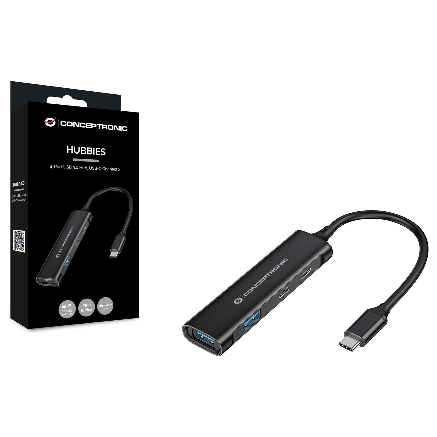CONCEPTRONIC 4-Port Hub USB-C3.2Gen1->2xA3.0/2xC o.Netz. sw